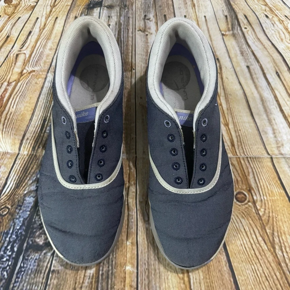Nike Lunarlon Women’s Size 7.5 Gray Purple Golf Cleats